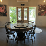 Passionfruit Villa dining table looking out front door